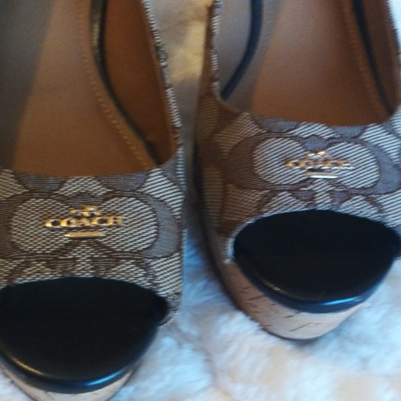 Coach Wedge Slingback Heels - Picture 2 of 4